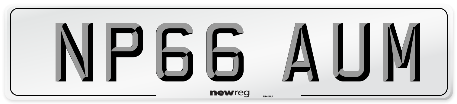 NP66 AUM Number Plate from New Reg